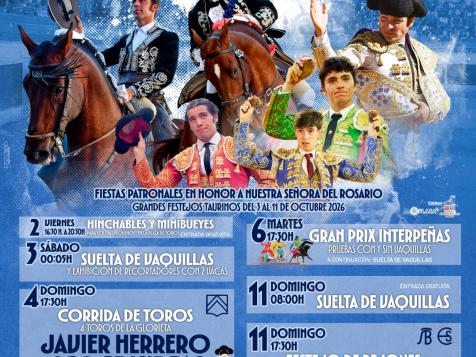 Grandes festejos taurinos del 3 al 11 de octubre de 2026. Grandes festejos taurinos del 3 al 11 de octubre de 2026.