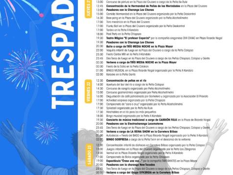 Programa de Fiestas San Bartolomé 2025 Trespaderne